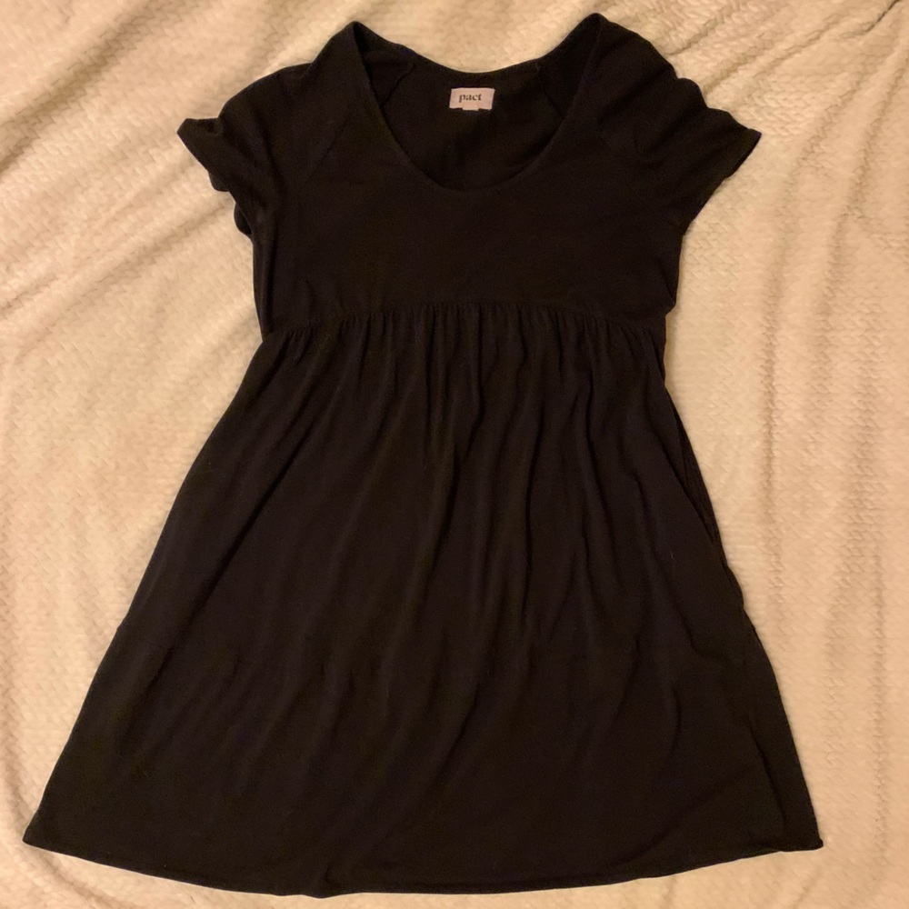 Pact Black Revive Pop-Over Mini Dress